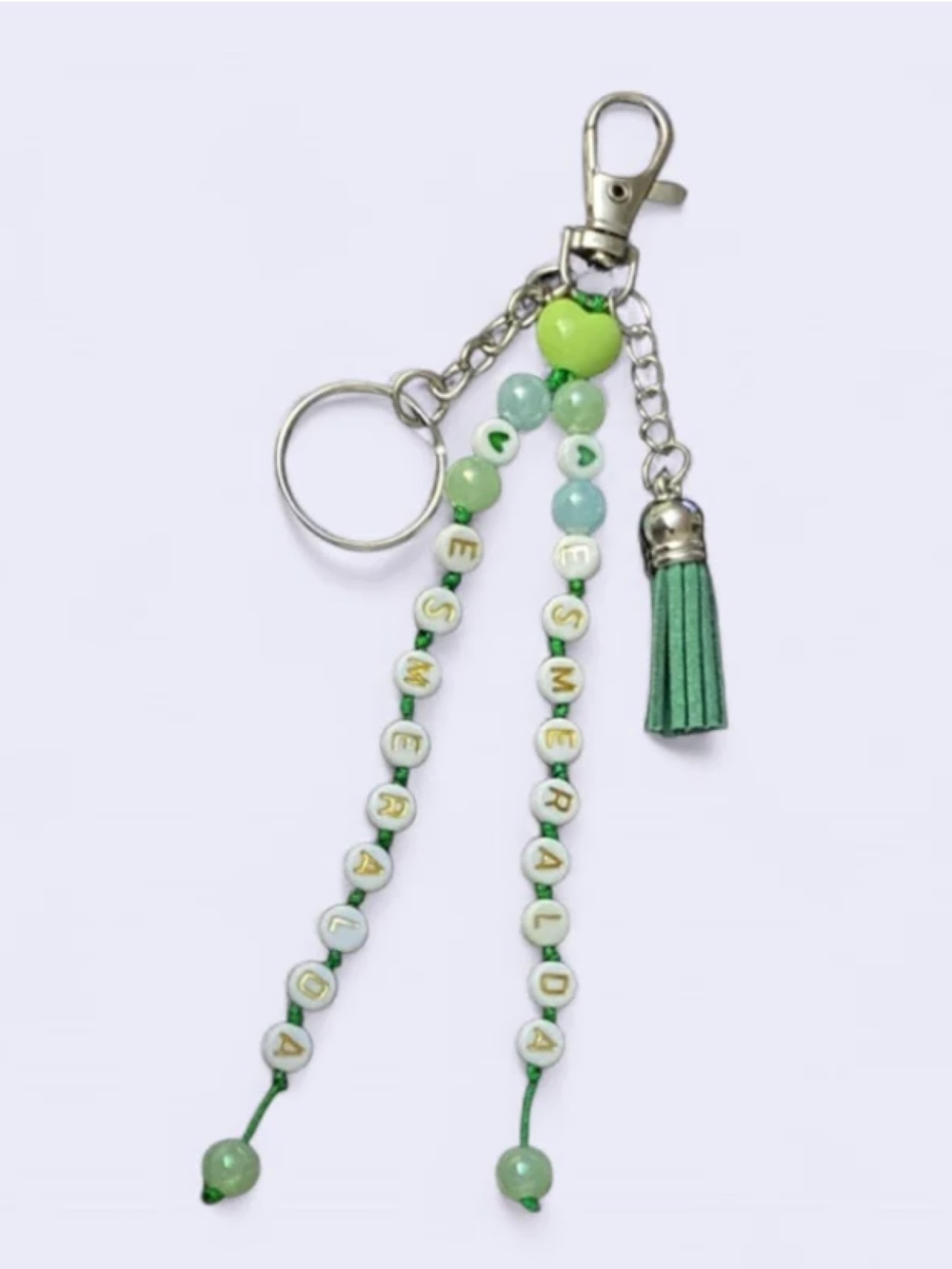 Keychain beaded charm with personalized Name